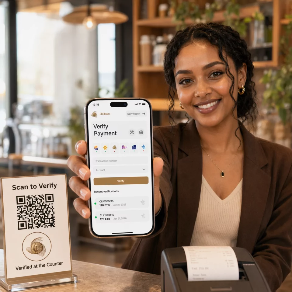 Commercial Bank of Ethiopia verification illustration